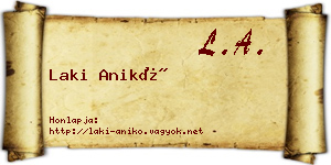 Laki Anikó névjegykártya